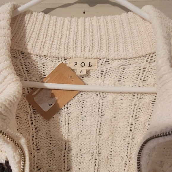 NWT - POL Cream Jacket with Colorful Crochet Granny Squares, Size L - Picture 5 of 5